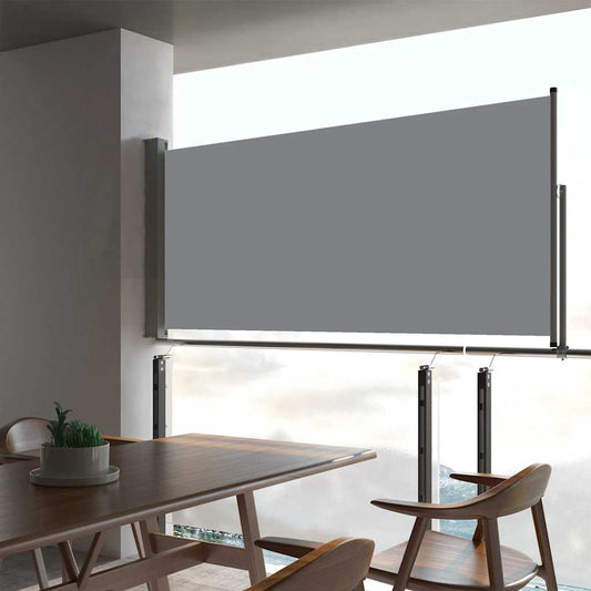 Zatahovací boční markýza / zástěna na terasu 60 x 300 cm šedá