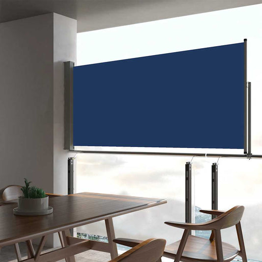 Zatahovací boční markýza / zástěna na terasu 60 x 300 cm modrá