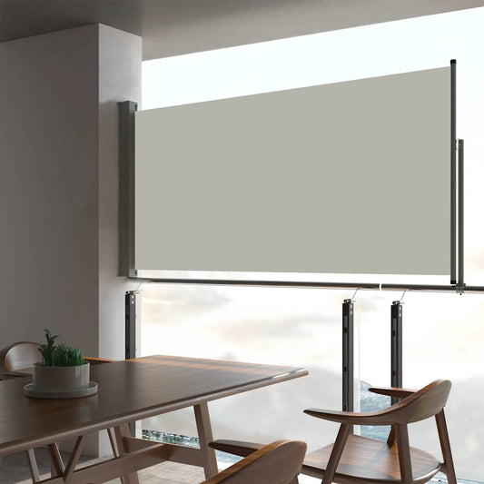 Zatahovací boční markýza / zástěna na terasu 80x300 cm krémová