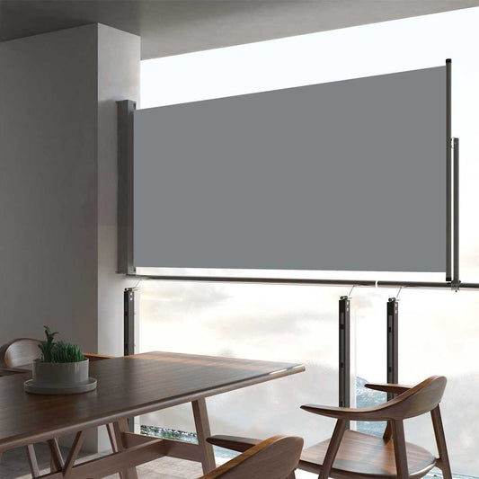 Zatahovací boční markýza / zástěna na terasu 80 x 300 cm šedá