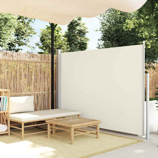 Zatahovací boční markýza/zástěna na terasu 170 x 300 cm krémová