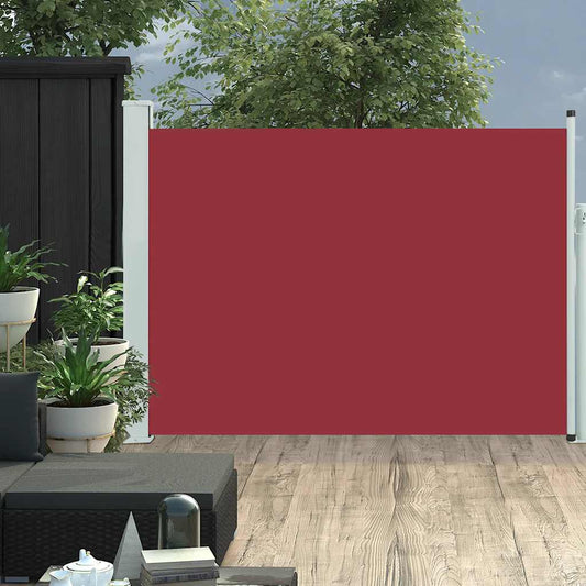 Zatahovací boční markýza/zástěna na terasu 100 x 500 cm červená