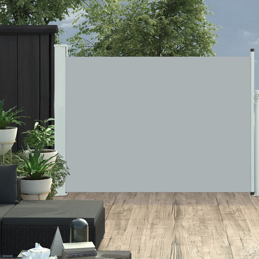 Zatahovací boční markýza/zástěna na terasu 100 x 500 cm šedá