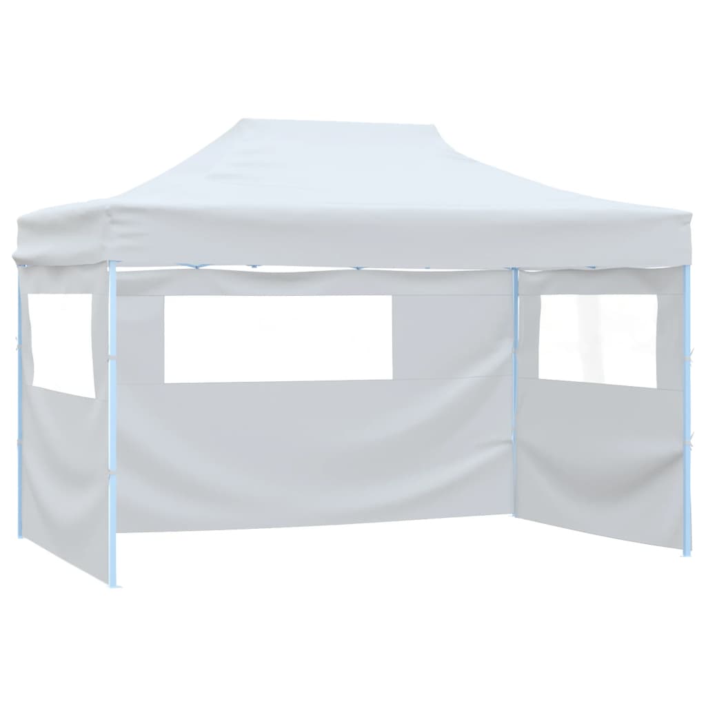 Skládací party stan se 3 stěnami 3 x 4,5 m bílý