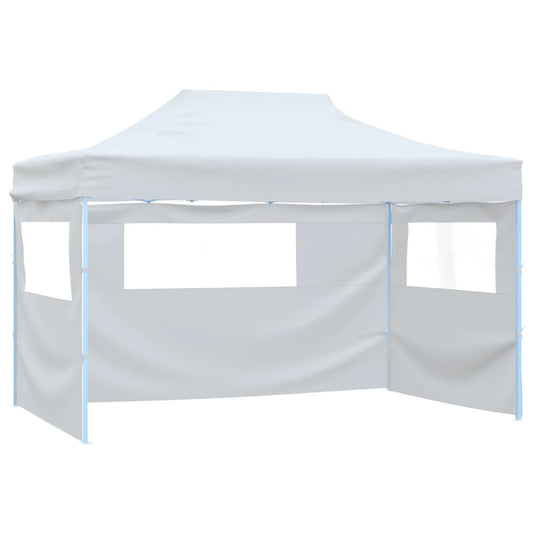 Skládací party stan se 3 stěnami 3 x 4,5 m bílý