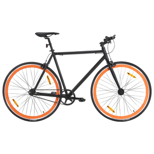 Kolo s pevným převodem černé a oranžové 700c 59 cm