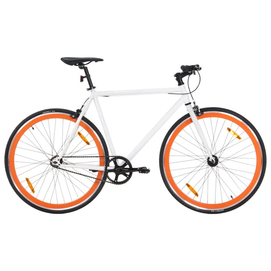 Kolo s pevným převodem bílé a oranžové 700c 51 cm