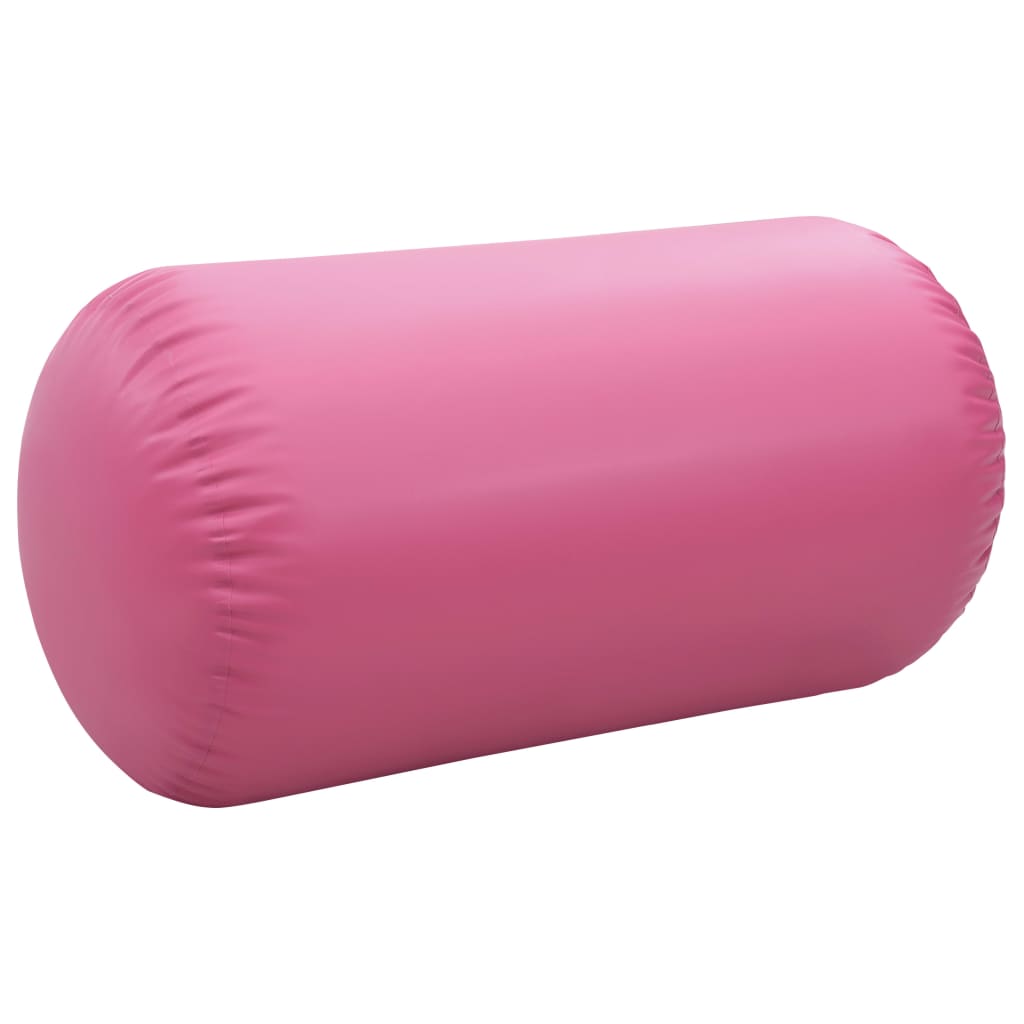 Nafukovací cvičební válec s pumpou 120 x 90 cm PVC růžový