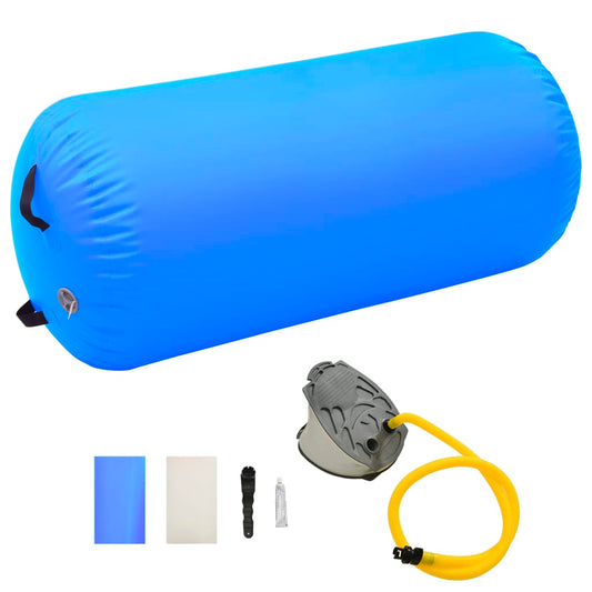 Nafukovací cvičební válec s pumpou 120 x 90 cm PVC modrý