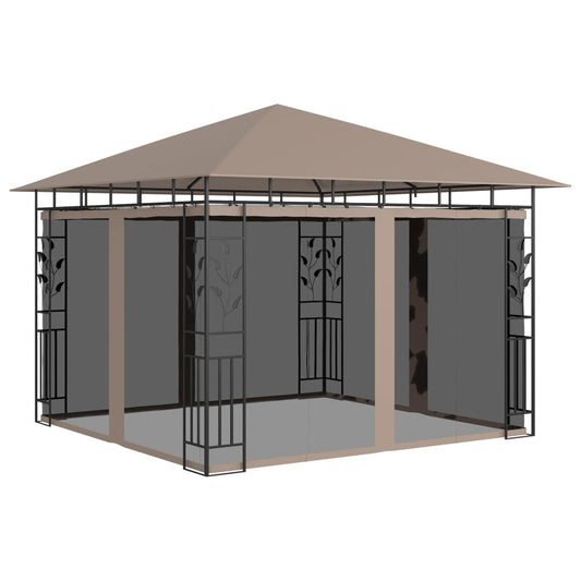 Altán s moskytiérou 3 x 3 x 2,73 m taupe 180 g/m²