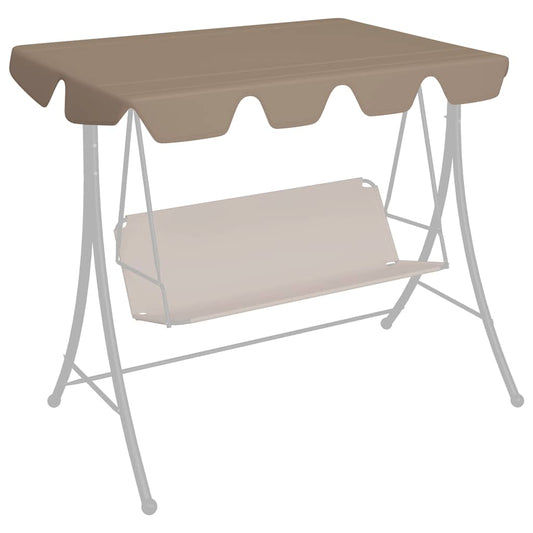 Náhradní stříška na zahradní houpačku taupe 150/130 x 105/70 cm