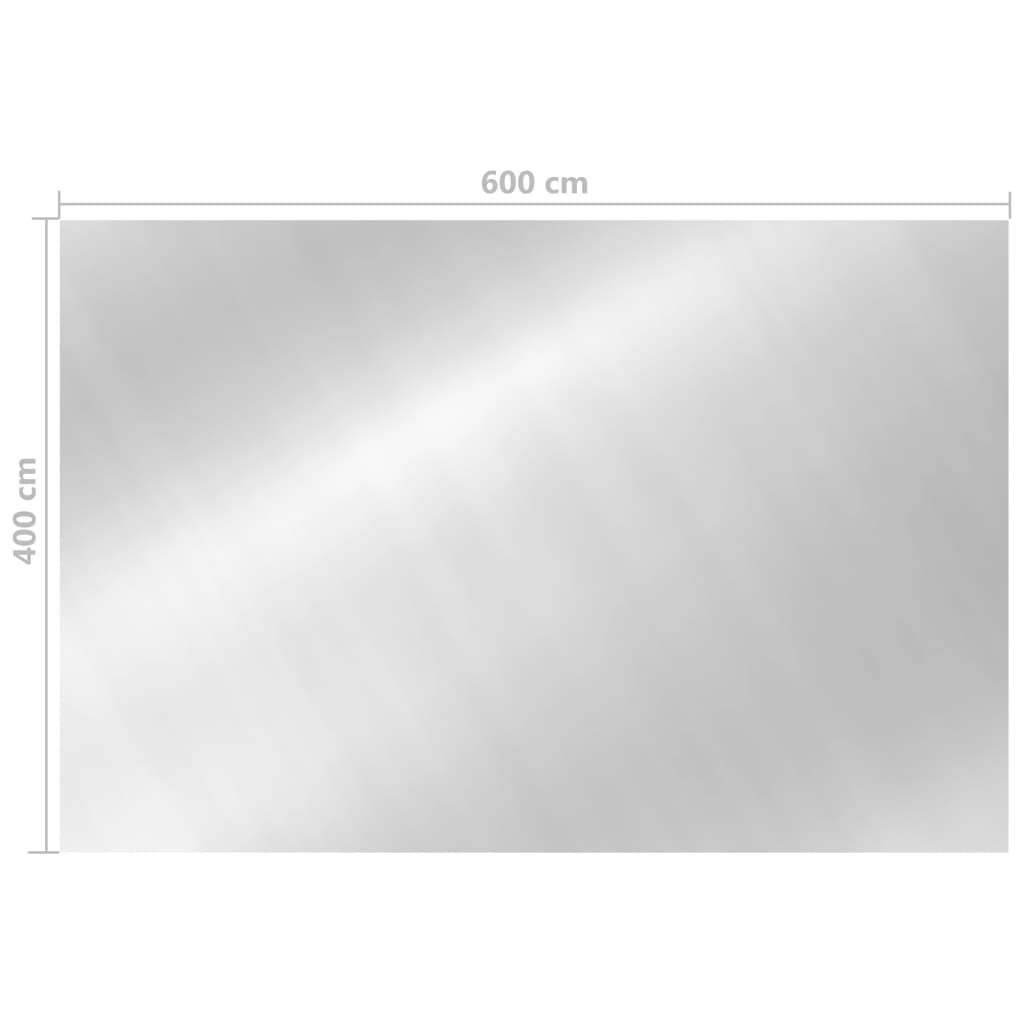 Obdélníkový kryt na bazén 600 x 400 cm PE stříbrný