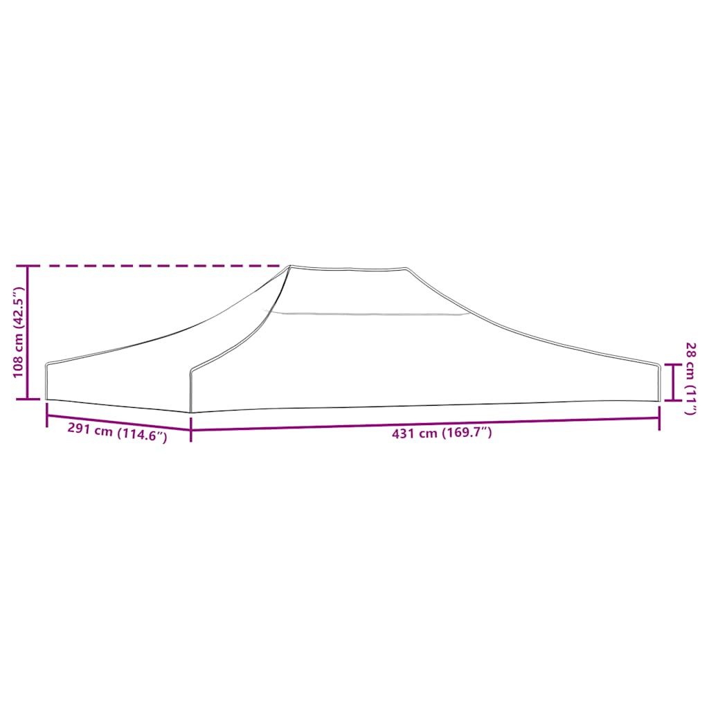 Střecha k party stanu 4,5 x 3 m krémová 270 g/m²