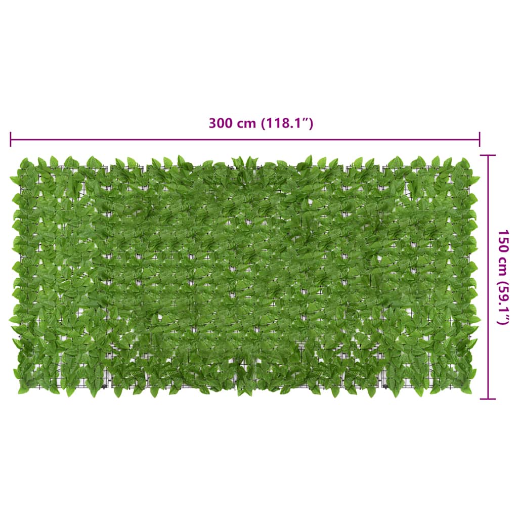 Balkónová zástěna se zelenými listy 300 x 150 cm