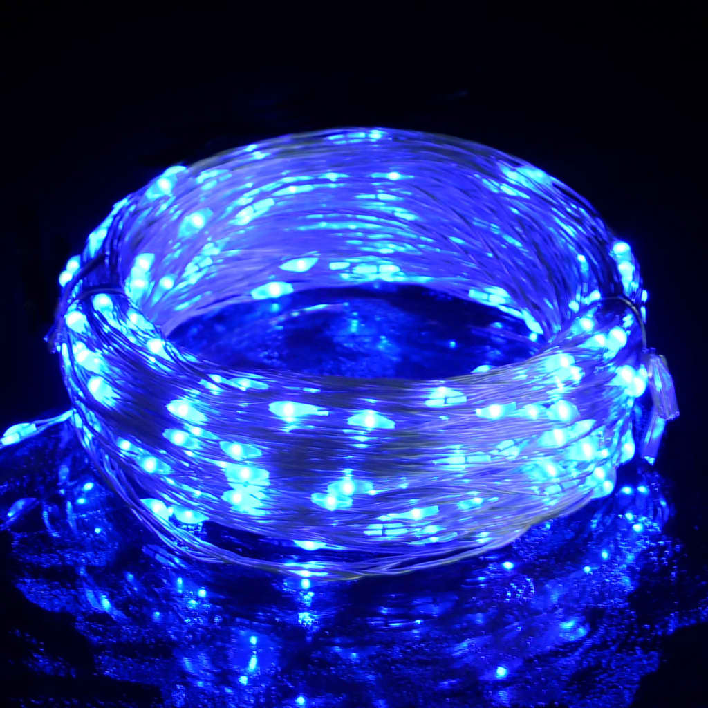 Světelný LED řetěz s 300 LED diodami modrý 30 m