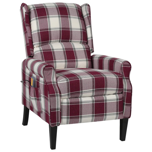 Masážní polohovací křeslo červené textil