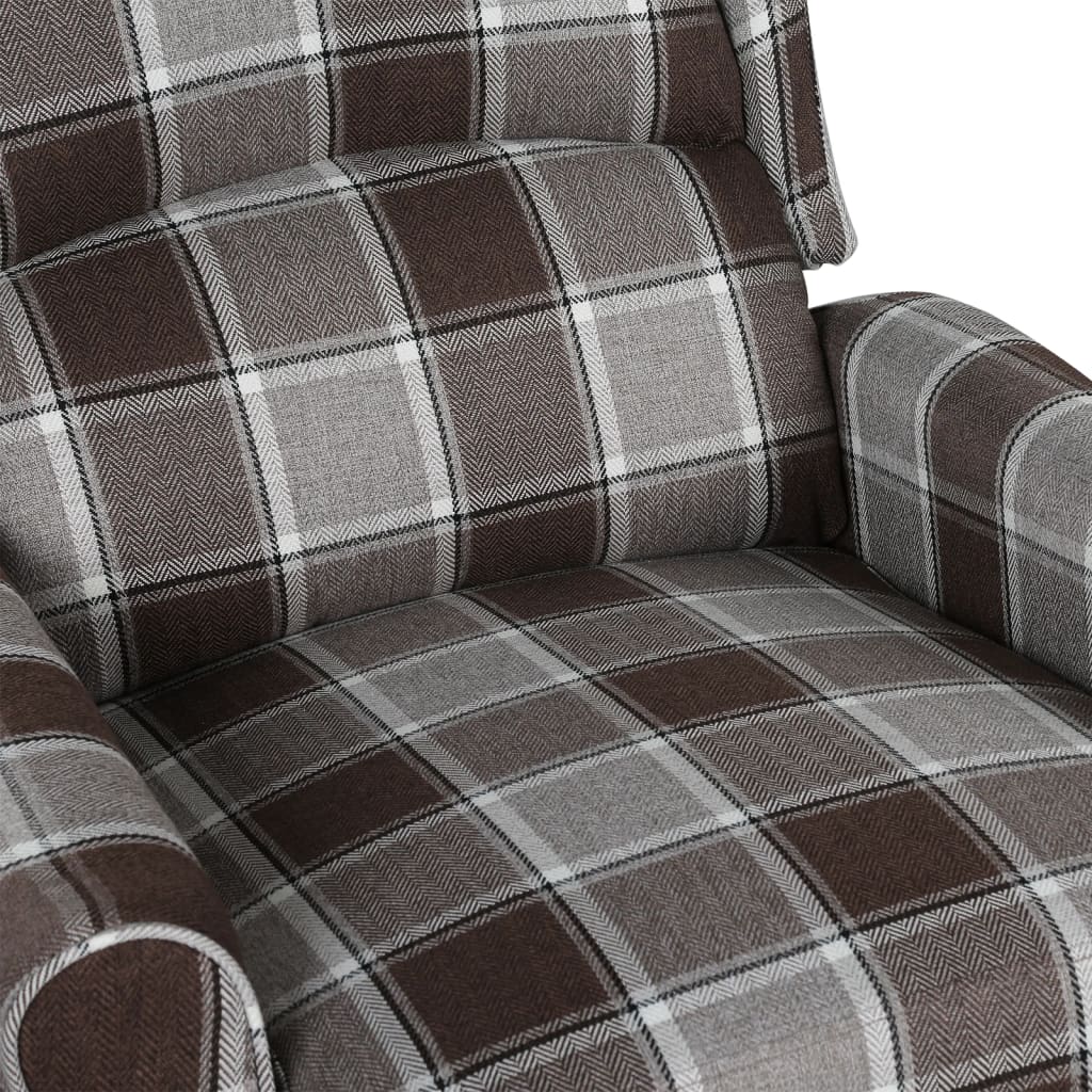 Masážní polohovací křeslo hnědé textil