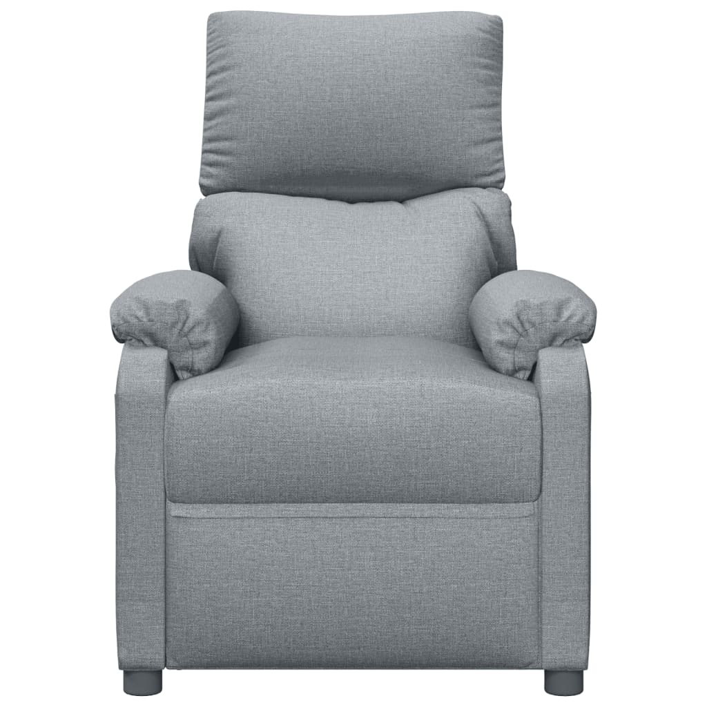 Elektrické masážní křeslo světle šedé textil