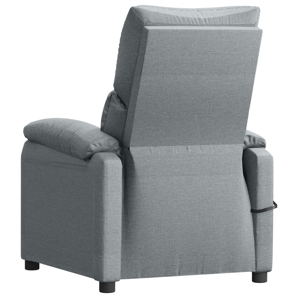 Elektrické masážní křeslo světle šedé textil