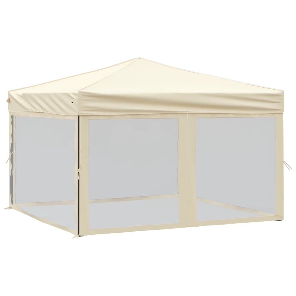 Skládací party stan s bočními stěnami krémový 3 x 3 m
