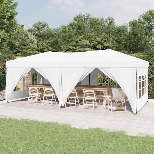 Skládací party stan s bočními stěnami bílý 3 x 6 m