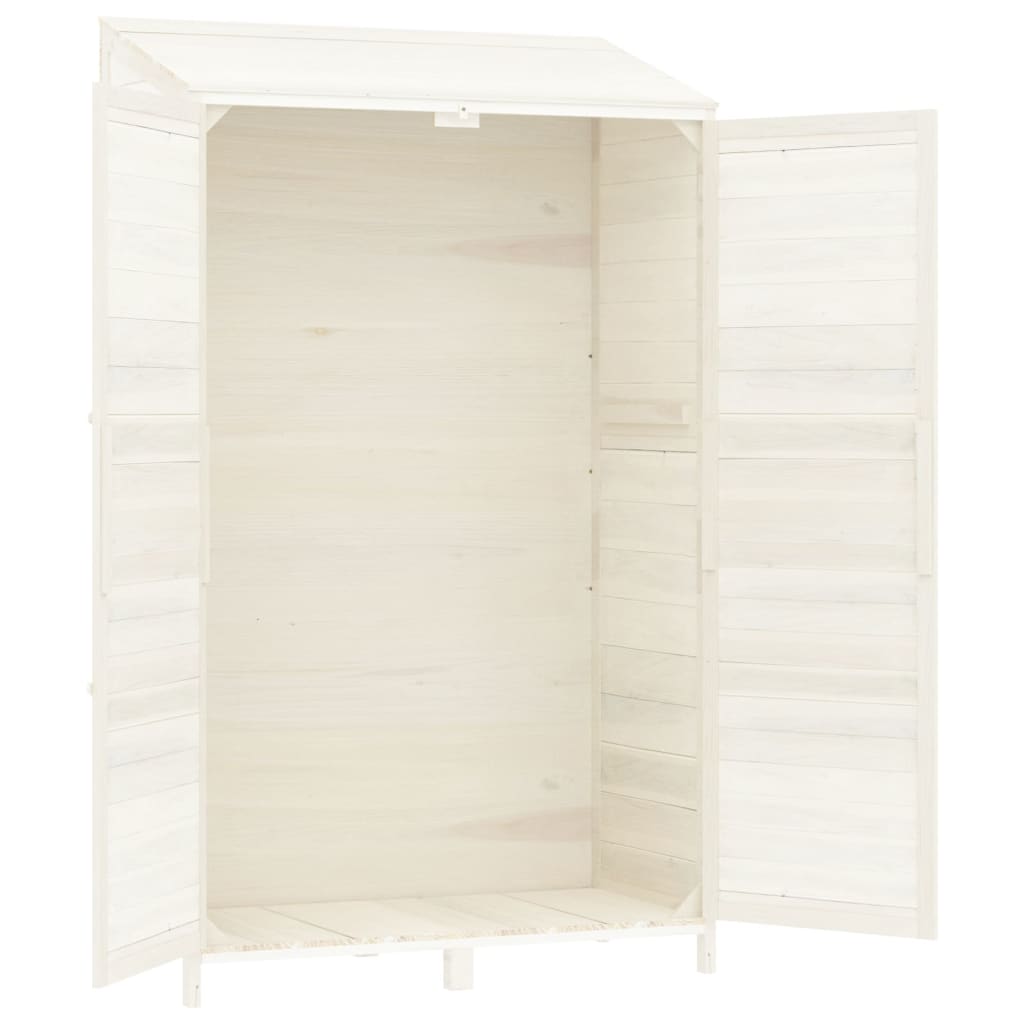 Zahradní kůlna bílá 102 x 52 x 174,5 cm masivní jedlové dřevo