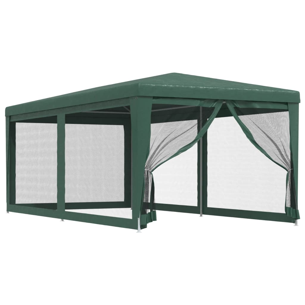Party stan se 6 síťovanými bočnicemi zelený 3 x 6 m HDPE