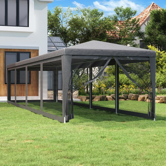 Party stan s 10 síťovanými bočnicemi antracitový 3 x 12 m HDPE