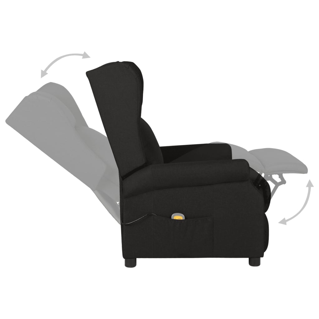 Masážní křeslo černé textil