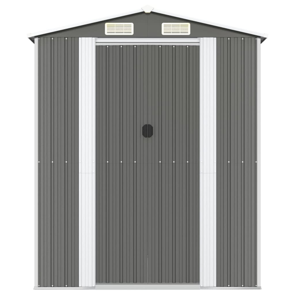 Zahradní kůlna světle šedá 192 x 606 x 223 cm pozinkovaná ocel