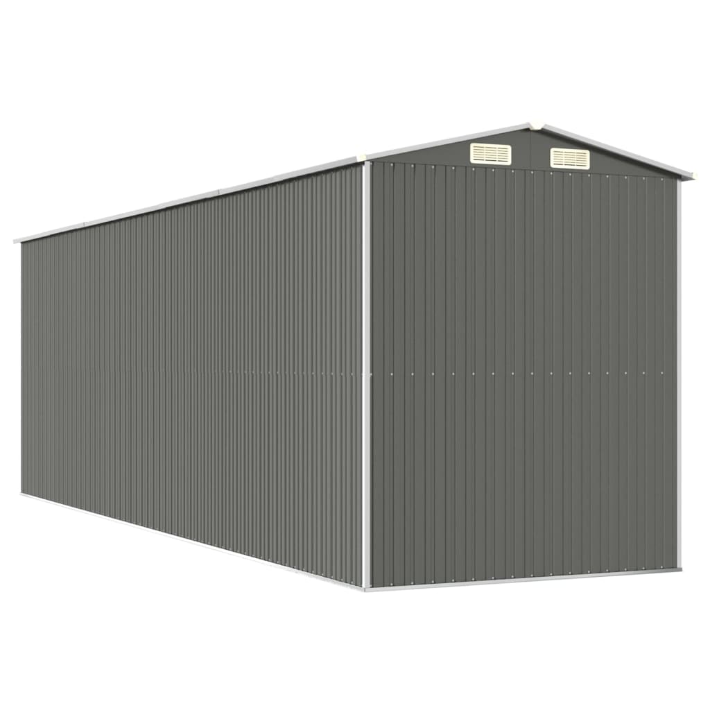 Zahradní kůlna světle šedá 192 x 606 x 223 cm pozinkovaná ocel