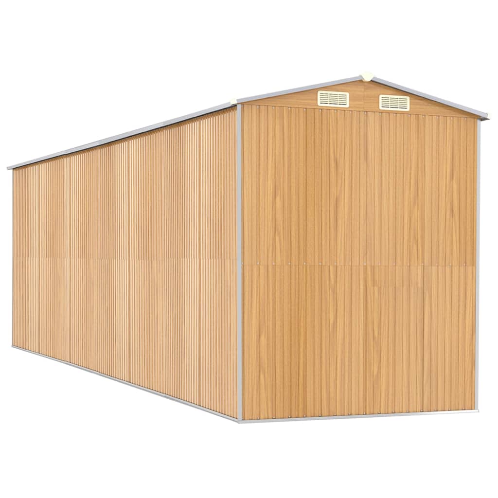 Zahradní kůlna světle hnědá 192x606x223 cm pozinkovaná ocel