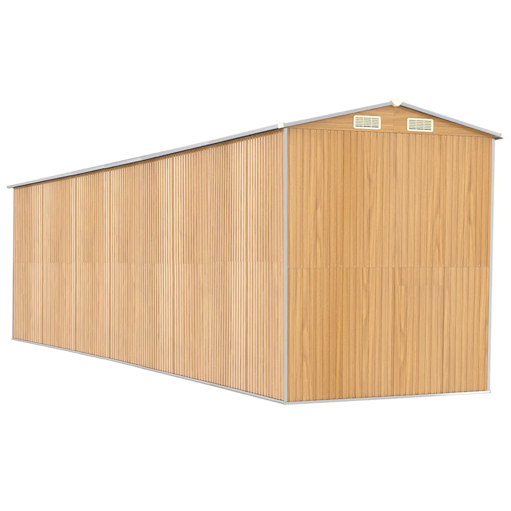 Zahradní kůlna světle hnědá 192x772x223 cm pozinkovaná ocel