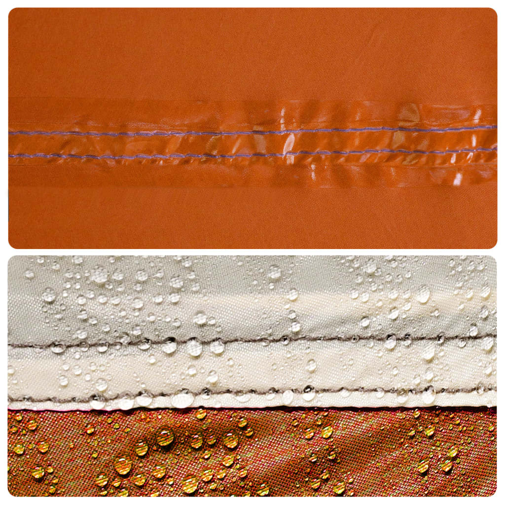 Kempingová plachta šedá a oranžová 430x380x210 cm nepromokavá