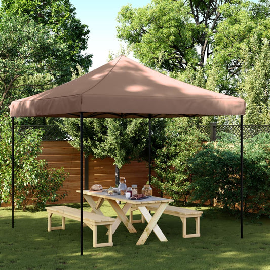 Skládací party stan pop-up hnědý 292 x 292 x 315 cm
