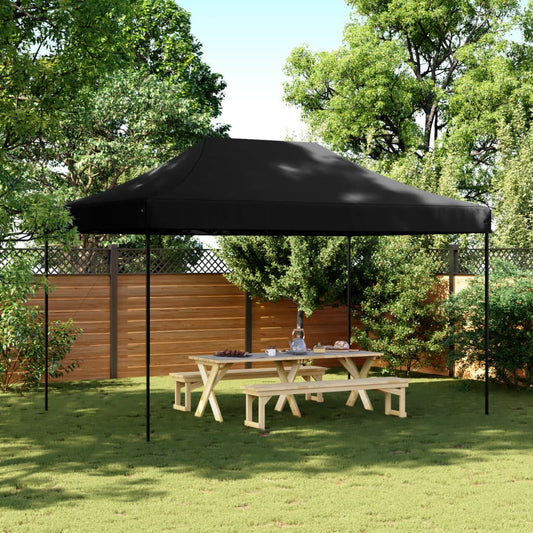 Skládací party stan pop-up černý 440 x 292 x 315 cm