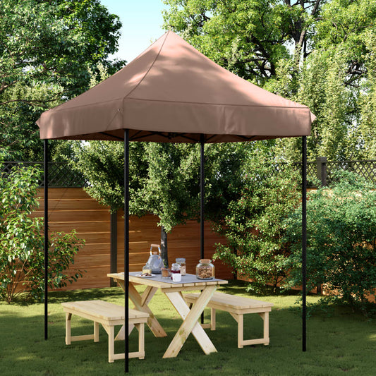 Skládací party stan pop-up hnědý 200 x 200 x 306 cm