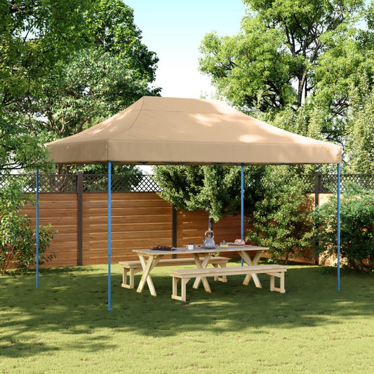 Skládací party stan pop-up béžový 410 x 279 x 315 cm