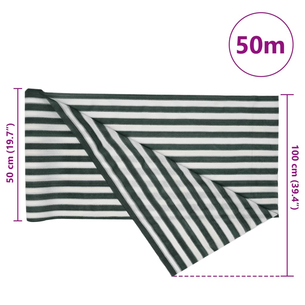 Stínící tkanina zelená a bílá 1 x 50 m HDPE 75 g/m²