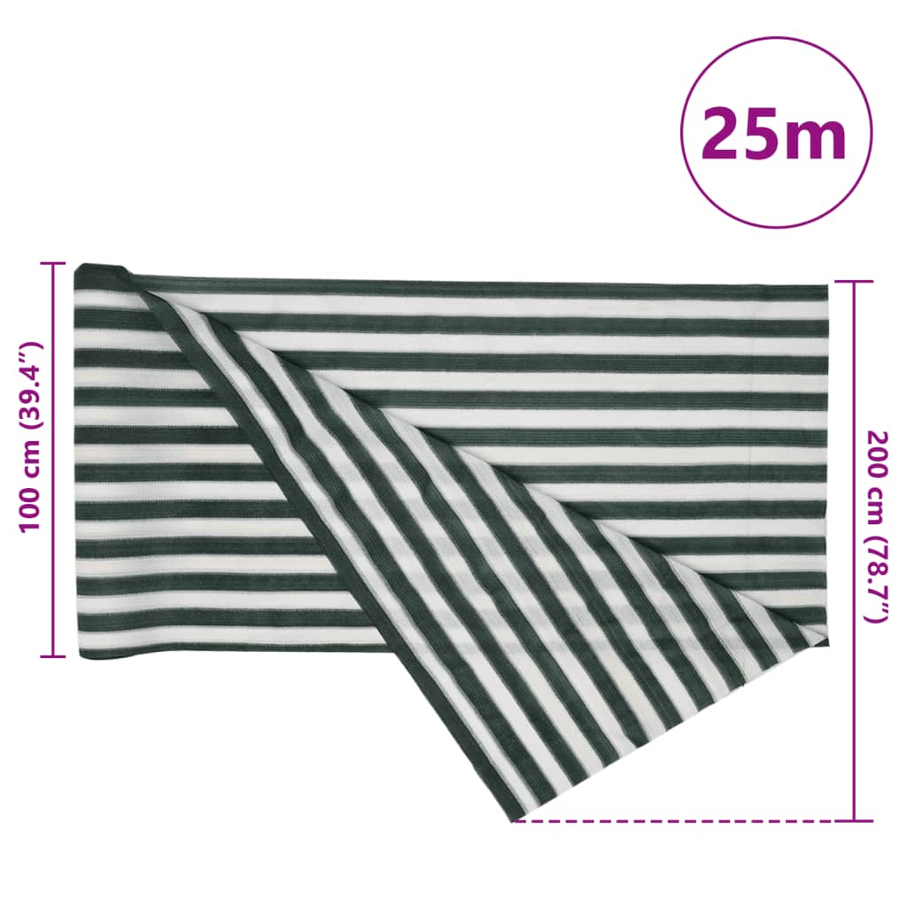 Stínící tkanina zelená a bílá 2 x 25 m HDPE 75 g/m²