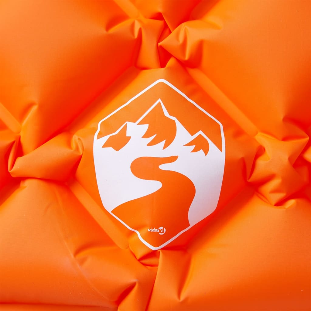 Nafukovací kempingová matrace s polštářem pro 1 osobu oranžová