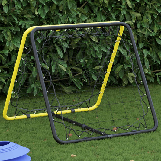 Fotbalový rebounder oboustranný nastavitelný žlutý a černý ocel