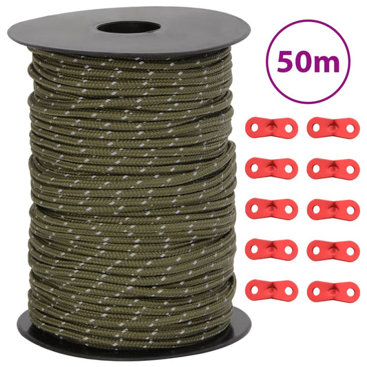 Stanové lanko s reflexními proužky a napínáky 50 m 3 mm