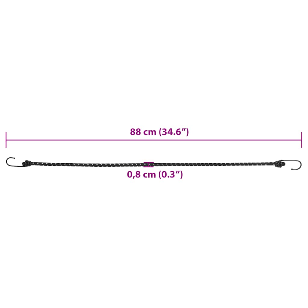 Gumicuky s reflexním proužkem a háčky 50 ks 88 cm