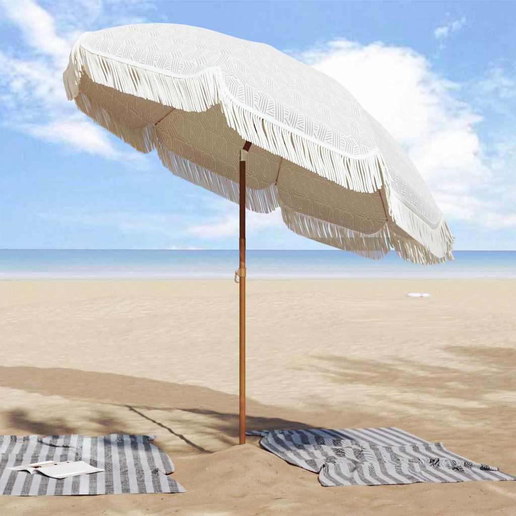 Slunečník Šedá a bílá Ø 205 x 209 cm Ocel