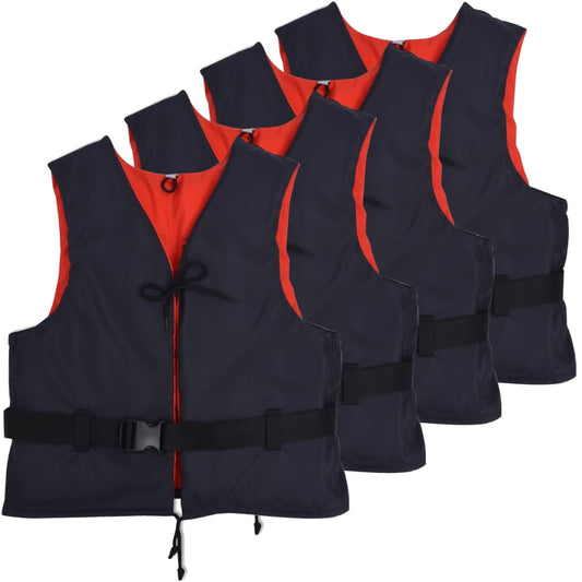 Plovací vesty 4 ks 50 N 30-50 kg námořnická modrá