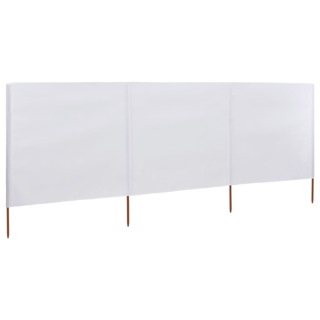 3dílná zástěna proti větru bílá 400 x 120 cm látková