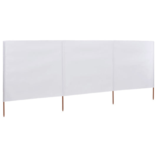 3dílná zástěna proti větru bílá 400 x 120 cm látková