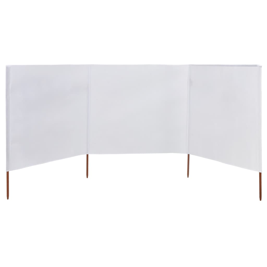 3dílná zástěna proti větru bílá 400 x 120 cm látková