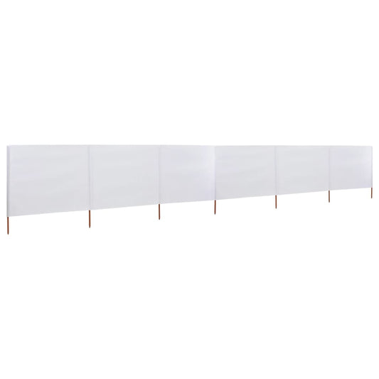 6dílná zástěna proti větru bílá 800 x 80 cm látková